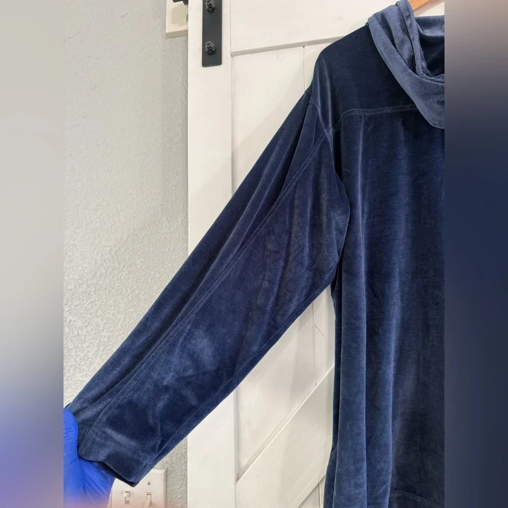 Jordan Hoodie Mens XL Blue Velour Full Zip Embroidered Jumpman Sweatshirt